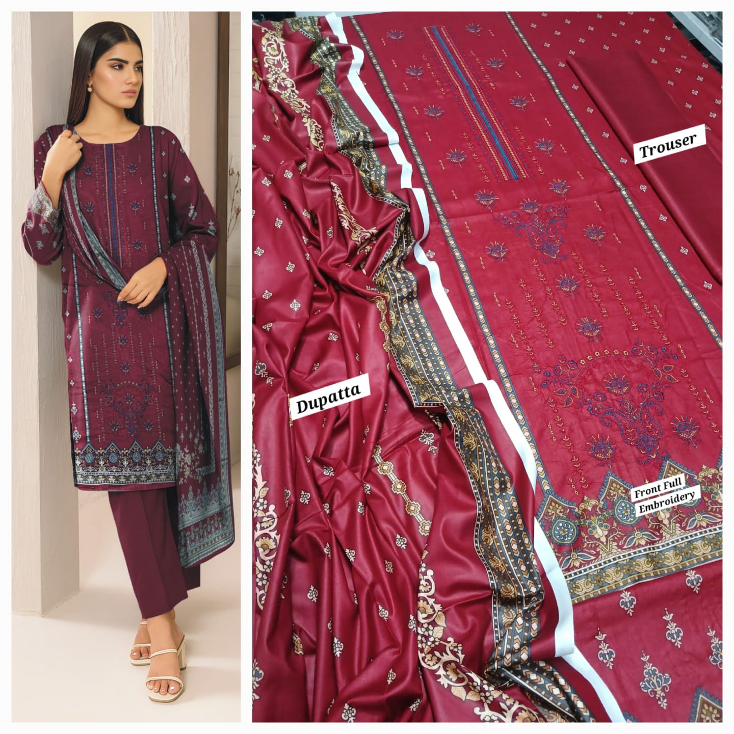 Hajra Emaan Lawn| 3Pcs Embroidered Lawn Collection 2025
