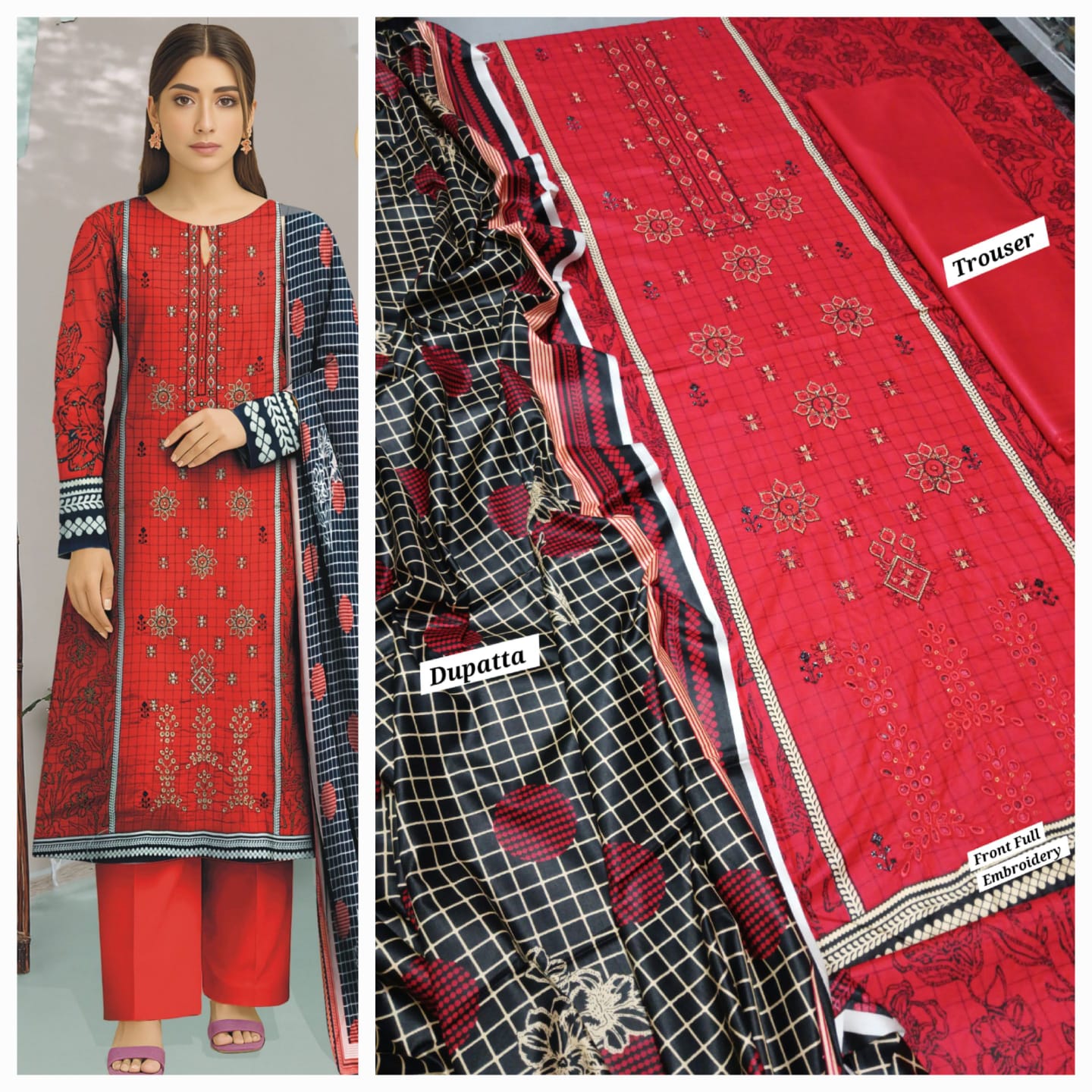 Hajra Emaan Lawn| 3Pcs Embroidered Lawn Collection 2025