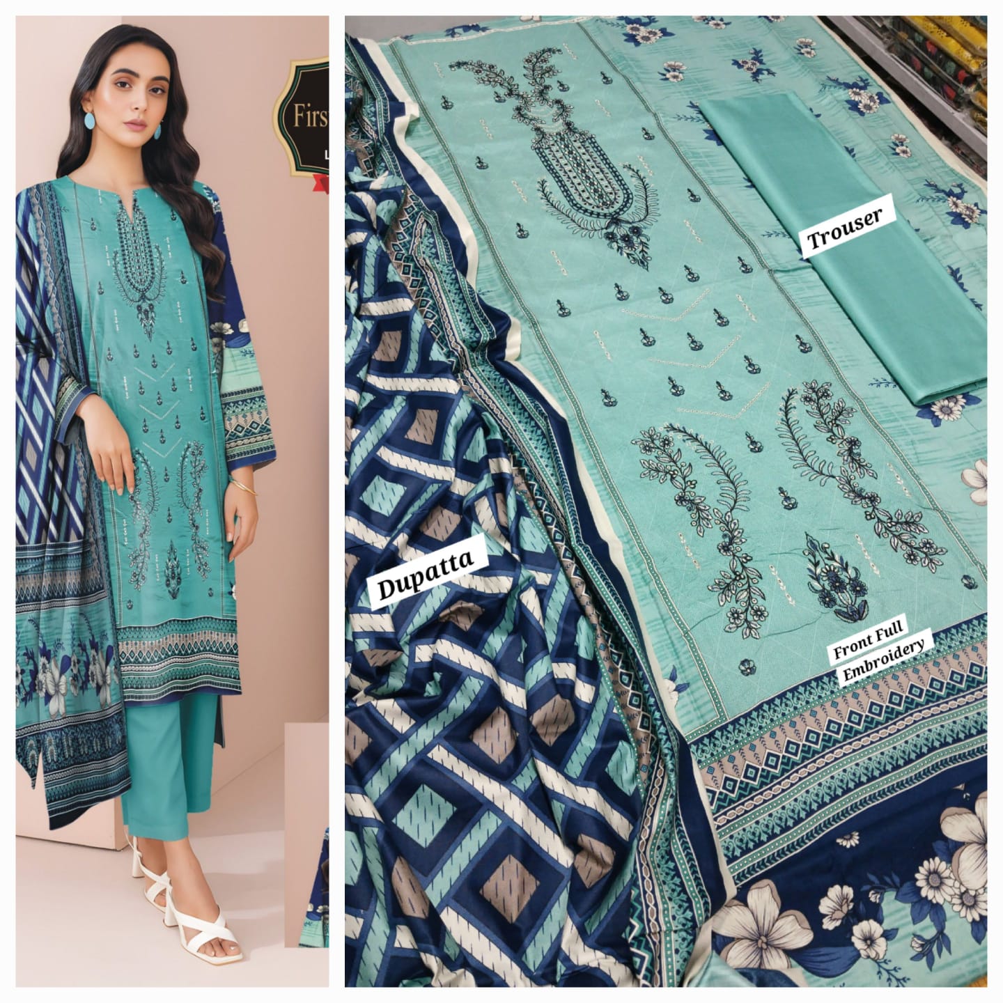 Hajra Emaan Lawn| 3Pcs Embroidered Lawn Collection 2025