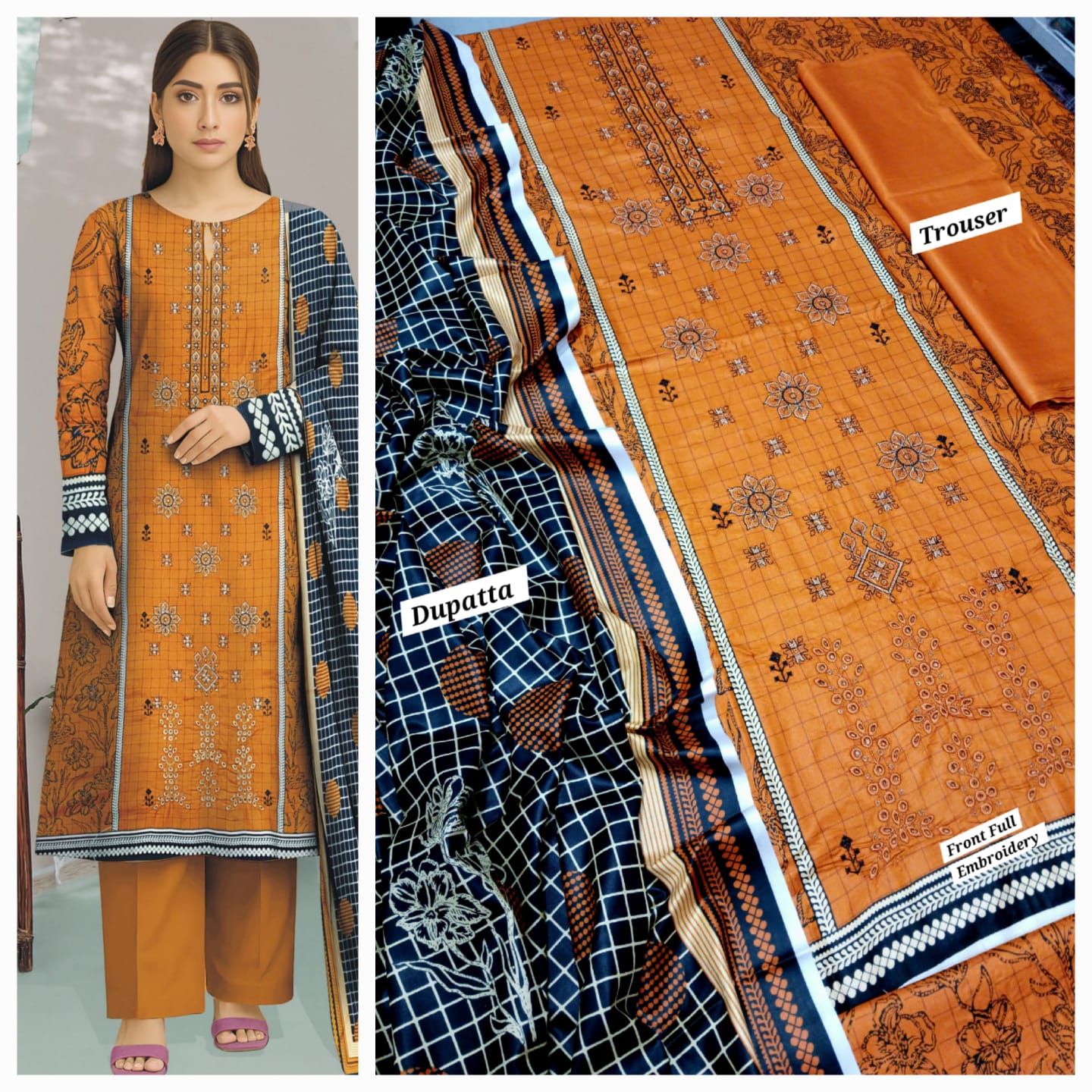 Hajra Emaan Lawn| 3Pcs Embroidered Lawn Collection 2025