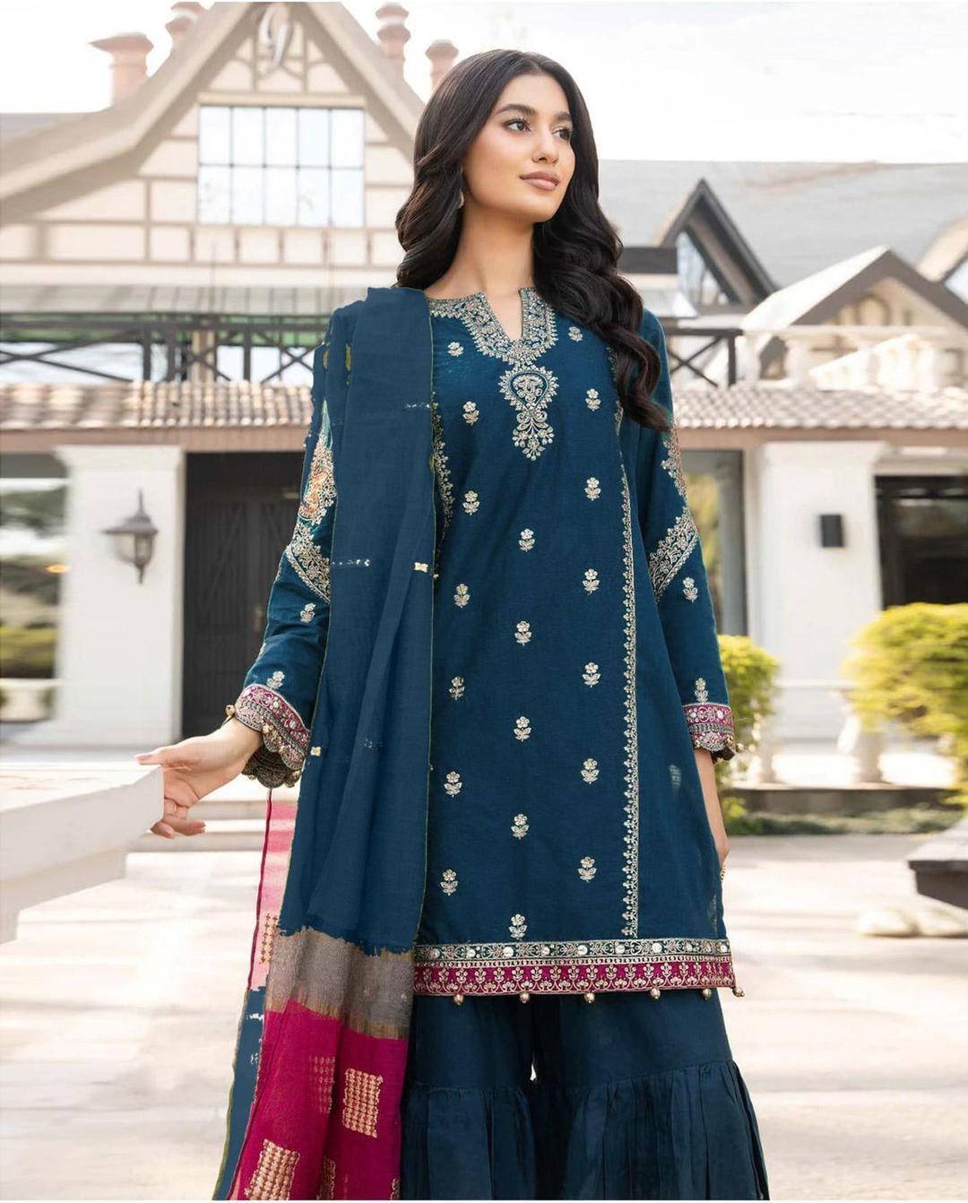 Maria B 3 Pcs Women's Unstitched Embroidered Suit