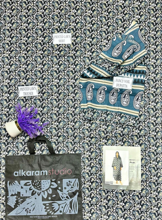 3 Pcs Women's Unstitched Printed Suit