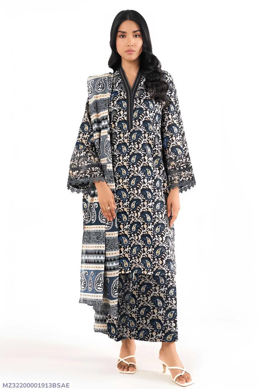 3 Pcs Women's Unstitched Printed Suit