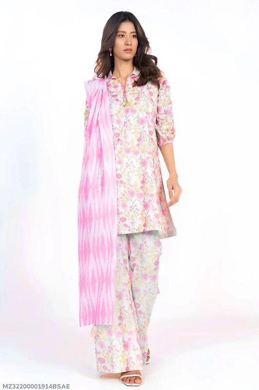 3 Pcs Women's Unstitched Printed Suit