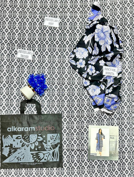 3 Pcs Women's Unstitched Printed Suit