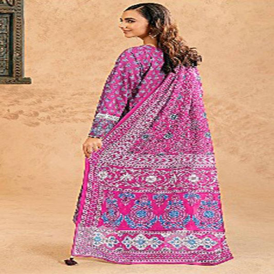 3 Pcs Women's Unstitched Lawn Printed Suit