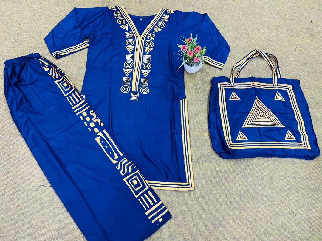 Stylish Embroidered Shirt And Trouser With Bag - 3 Pcs