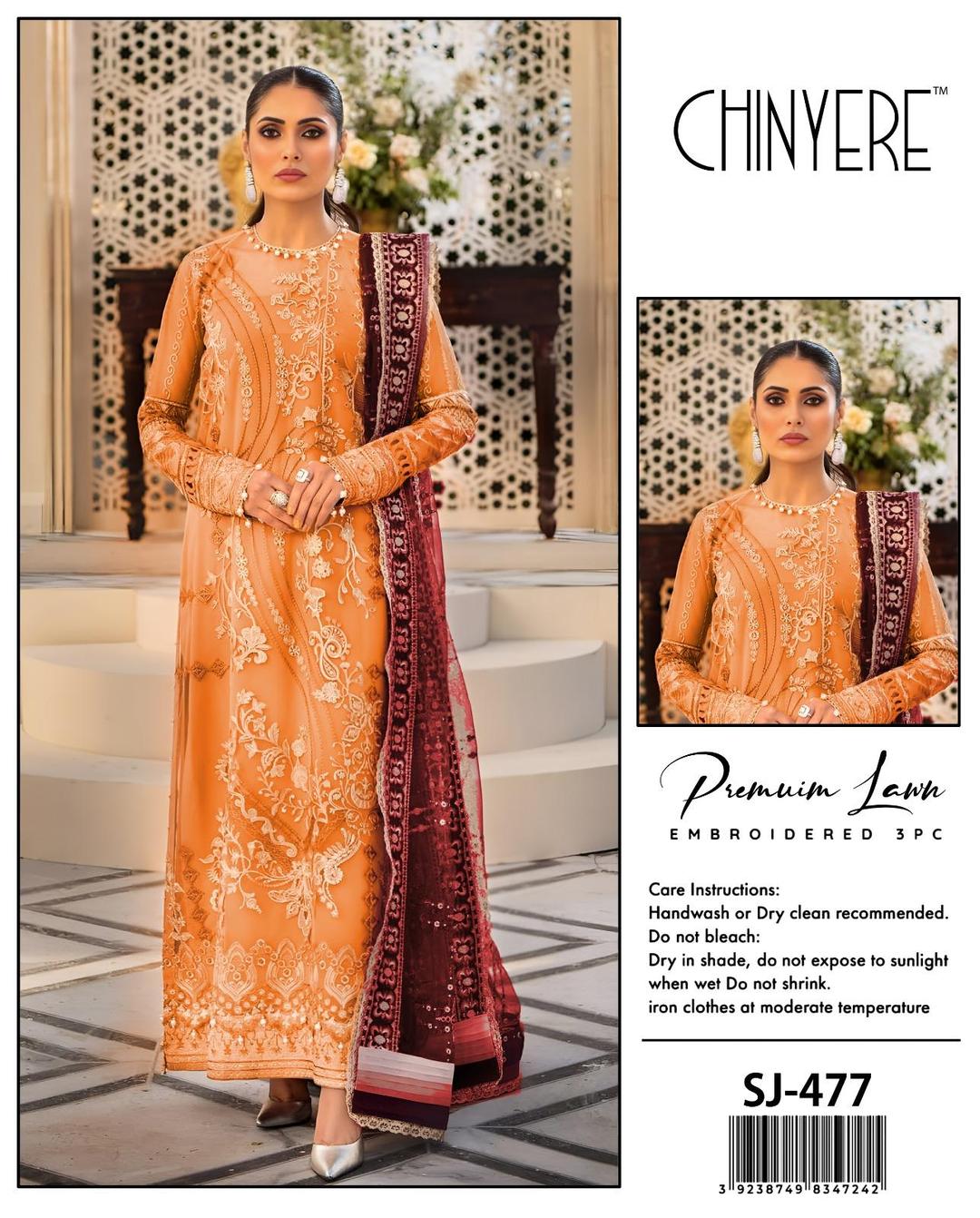 Chinyere 3 Pcs Women's Unstitched Embroidered Suit