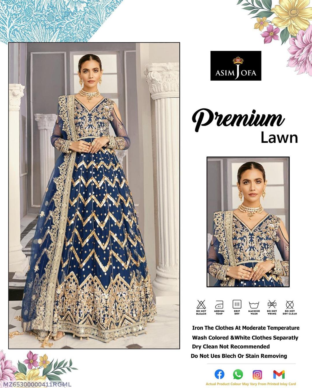 Asim Jofa 3 Pcs Lawn Embroidered Suit