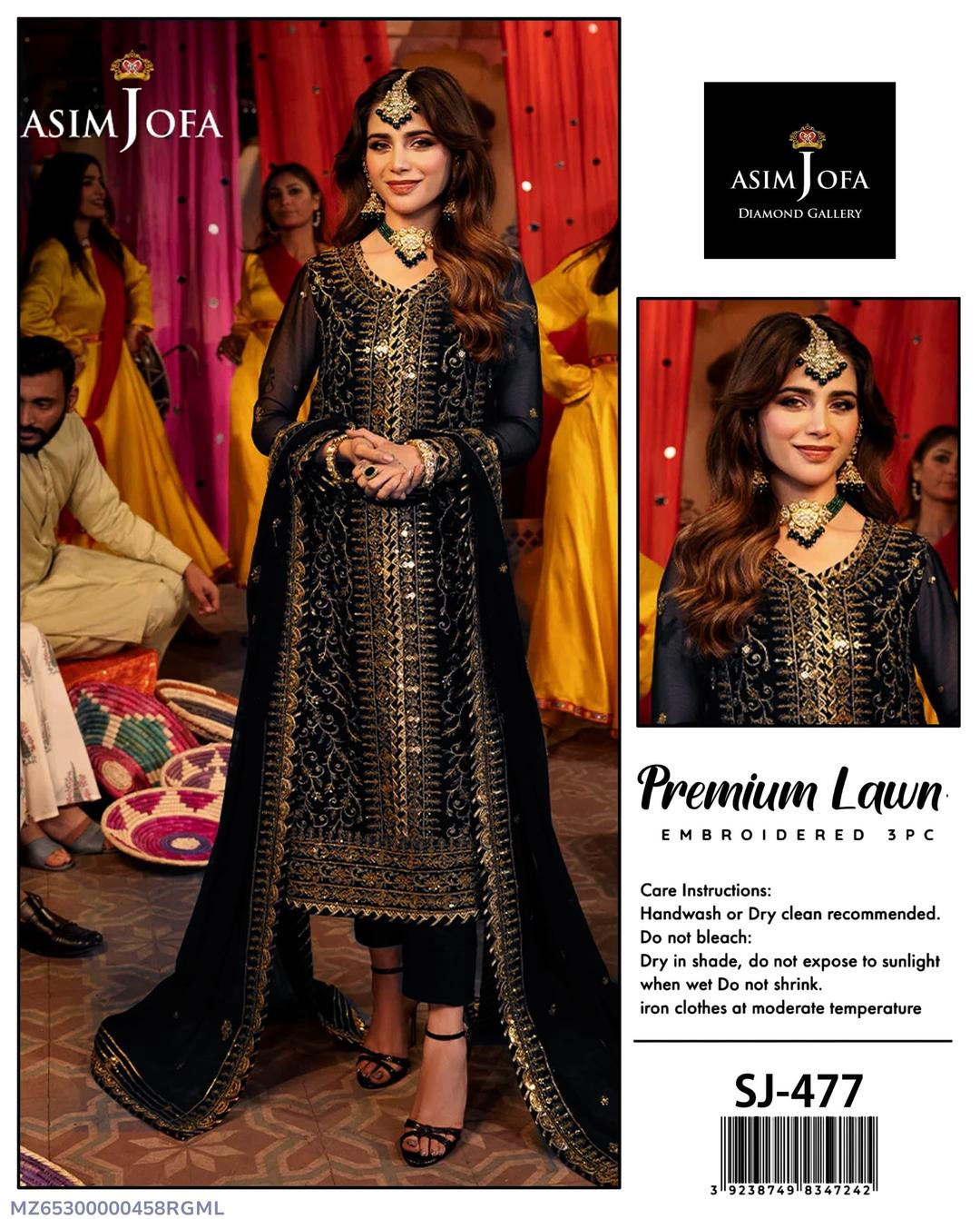 Asim Jofa 3 Pcs Lawn Embroidered Suit