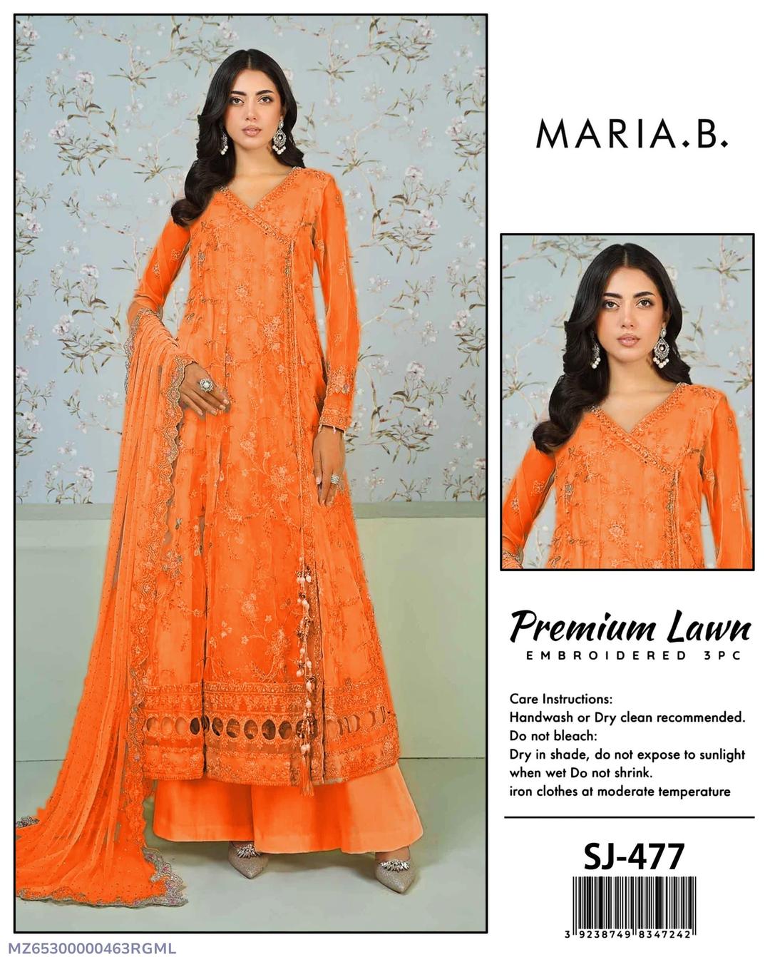 Maria B 3 Pcs Women's Unstitched Embroidered Suit