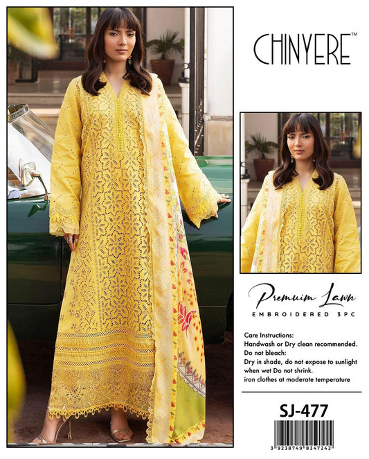Chinyere 3 Pcs Women's Unstitched Chikankari Embroidered Suit