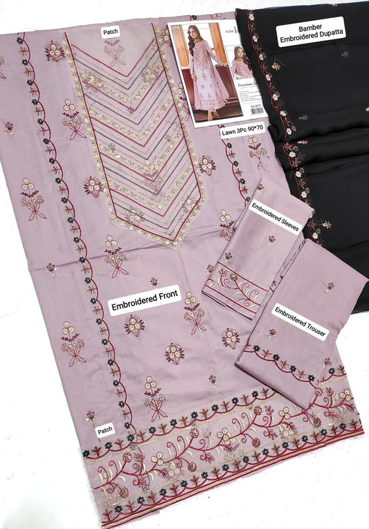 Asim Jofa 3 Pcs Lawn Embroidered Suit
