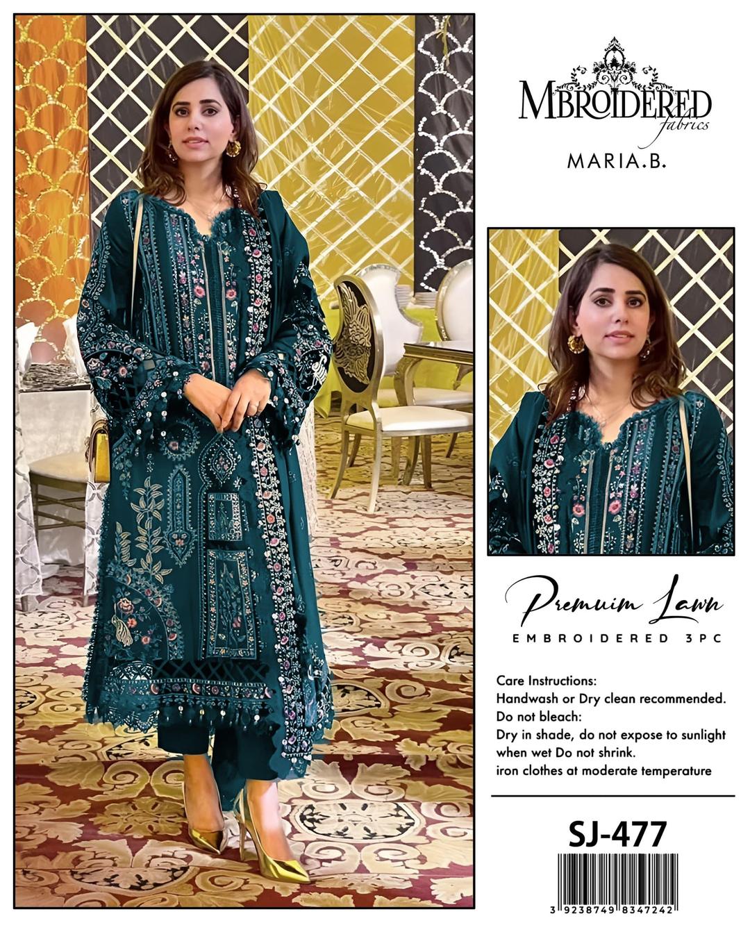 Maria B 3 Pcs Women's Unstitched Embroidered Suit