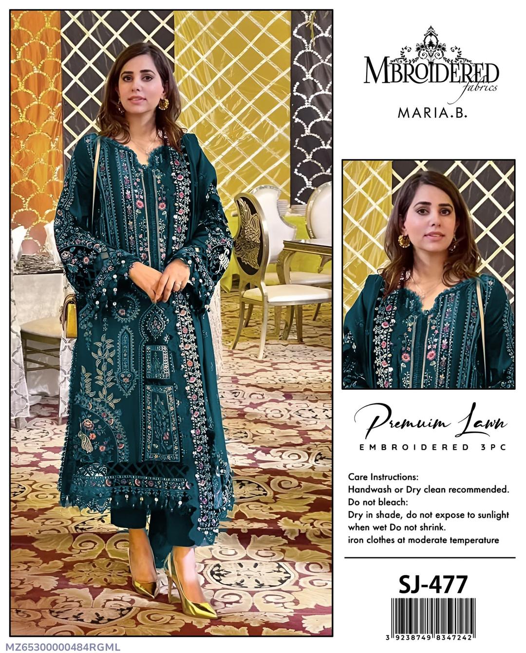 Maria B 3 Pcs Women's Unstitched Embroidered Suit