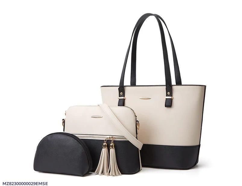 Women's PU Leather Textured Hand Bag Set