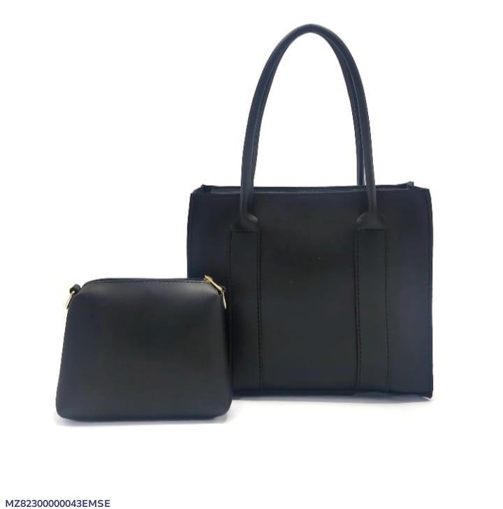 Women's PU Leather Plain Hand Bag Set
