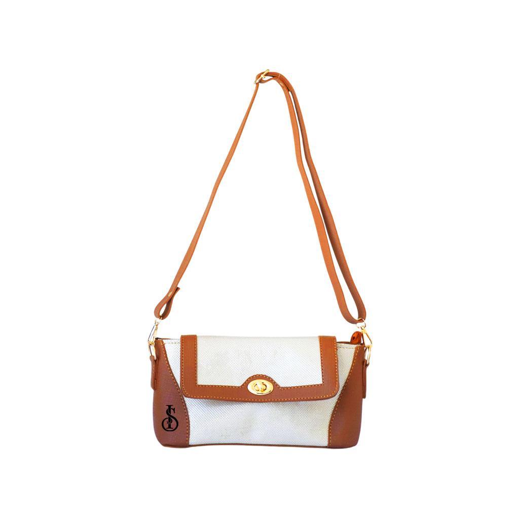 Girl's PU Leather Textured Shoulder Bag