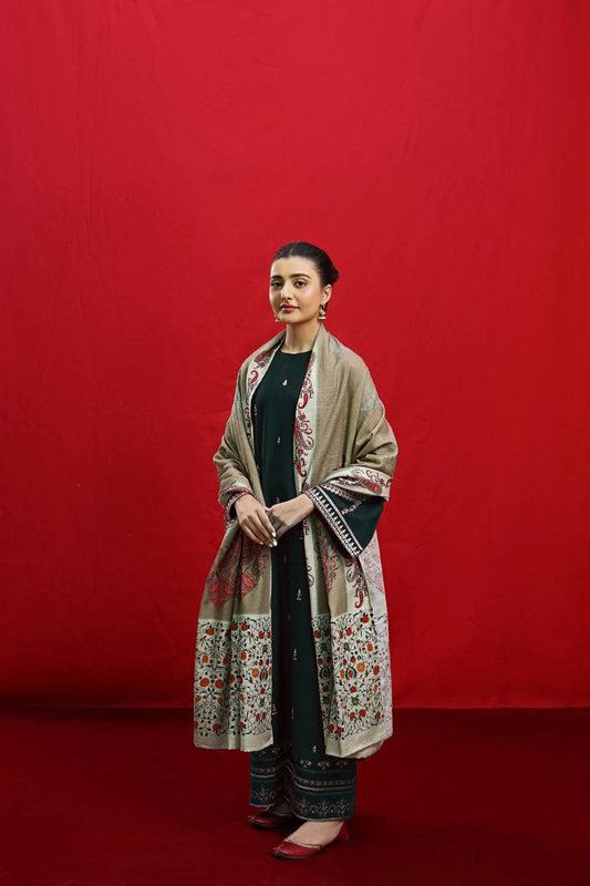 3 Pcs Women's Unstitched Embroidered Suit