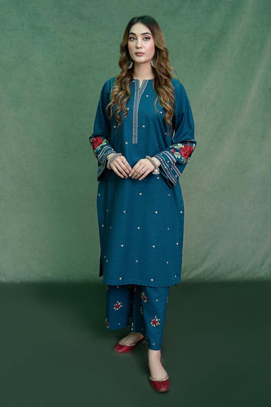 2 Pcs Women's Unstitched Embroidered Suit