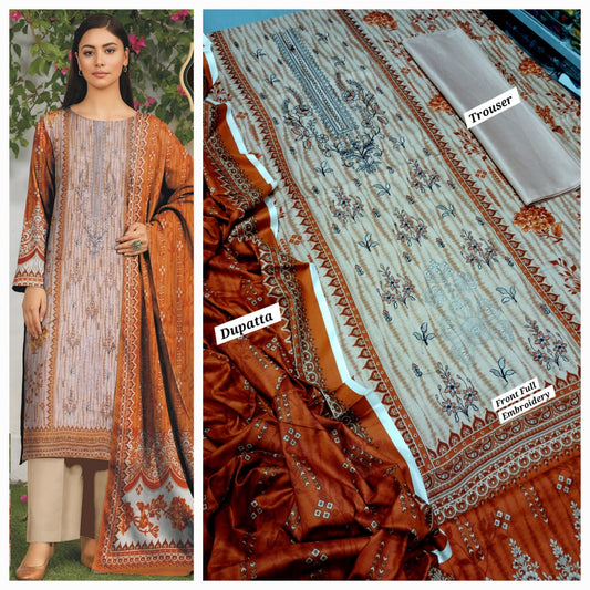 Hajra Emaan Lawn| 3Pcs Embroidered Lawn Collection 2025