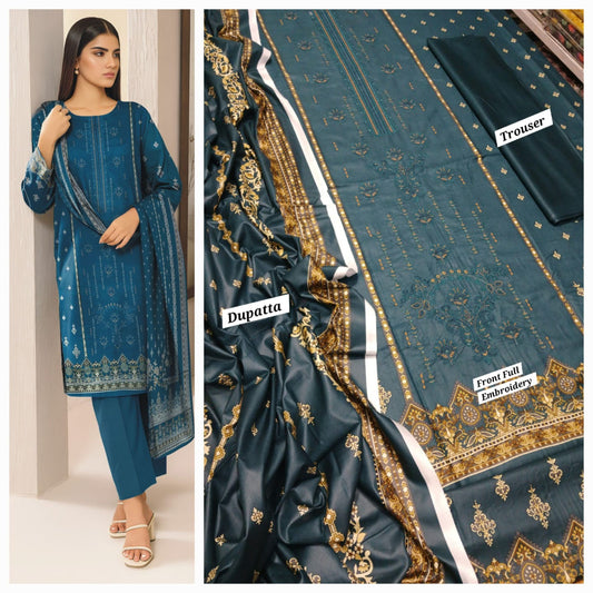 Hajra Emaan Lawn| 3Pcs Embroidered Lawn Collection 2025