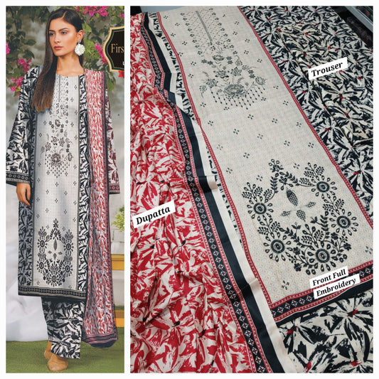 Hajra Emaan Lawn| 3Pcs Embroidered Lawn Collection 2025