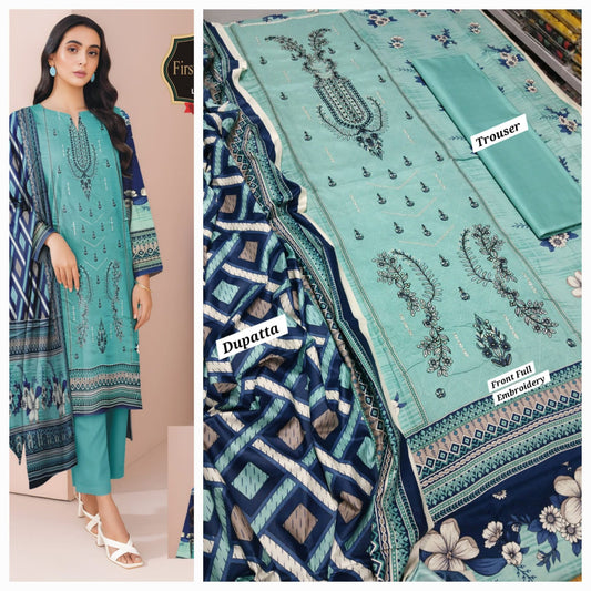 Hajra Emaan Lawn| 3Pcs Embroidered Lawn Collection 2025