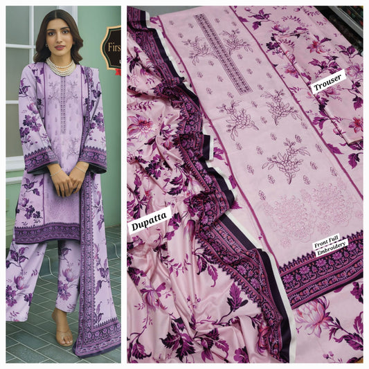 Hajra Emaan Lawn| 3Pcs Embroidered Lawn Collection 2025