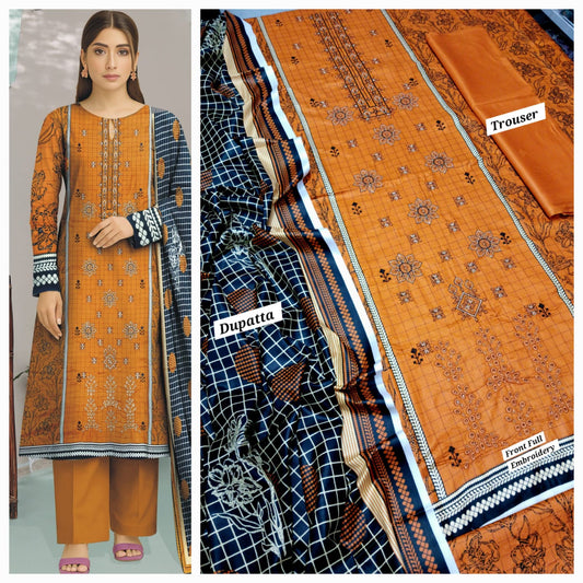 Hajra Emaan Lawn| 3Pcs Embroidered Lawn Collection 2025