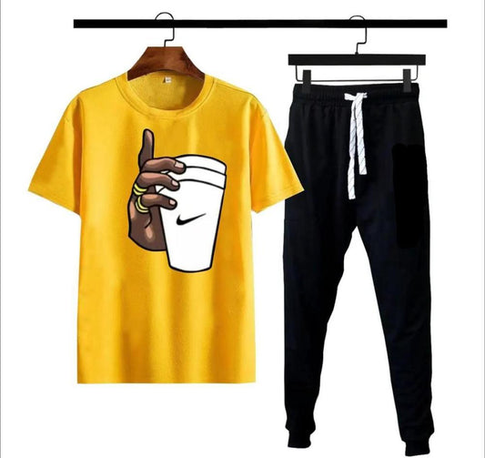 Micro Polyester Printed T-Shirt And Trouser