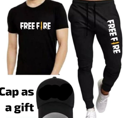 Men's Printed Polyester Track Suit with Cap