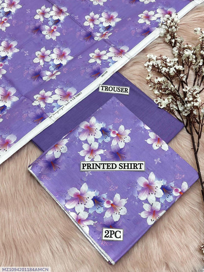 2 Pcs Women's Unstitched Digital Print Suit