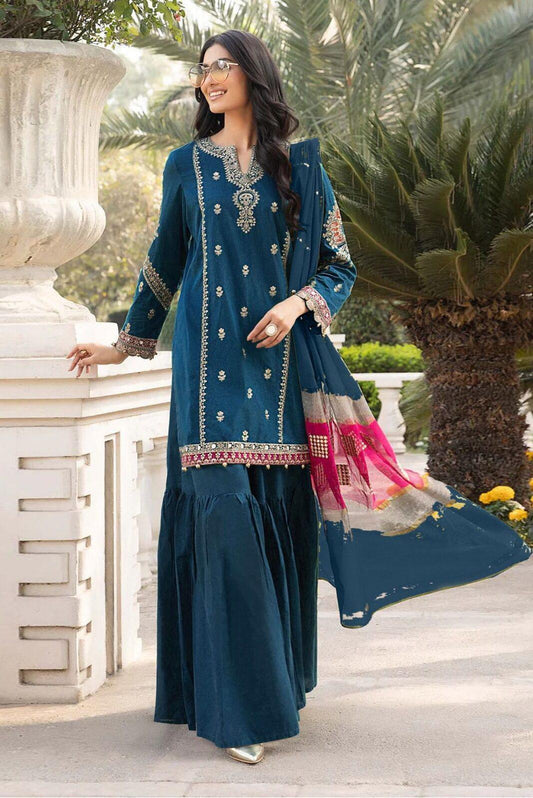 Maria B 3 Pcs Women's Unstitched Embroidered Suit