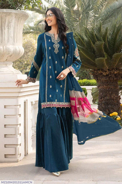 Maria B 3 Pcs Women's Unstitched Embroidered Suit