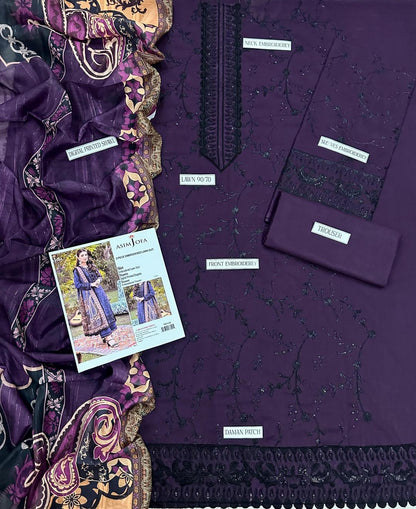 Asim Jofa 3 Pcs Lawn Embroidered Suit