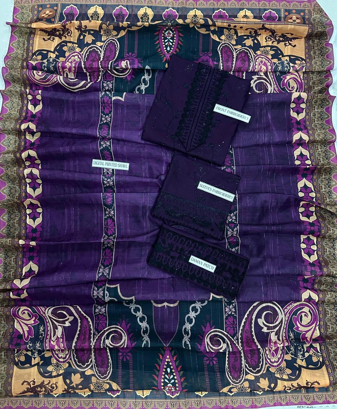 Asim Jofa 3 Pcs Lawn Embroidered Suit