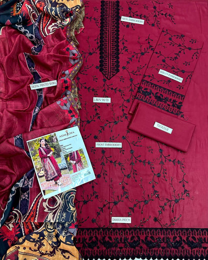 Asim Jofa 3 Pcs Lawn Embroidered Suit