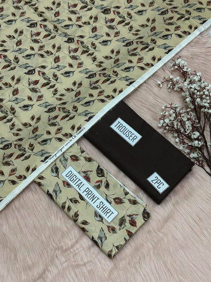 2 Pcs Women's Unstitched Digital Print Suit