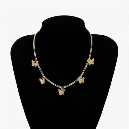 Gold-Plated Butterfly Design Choker Pendant- 1 Pc