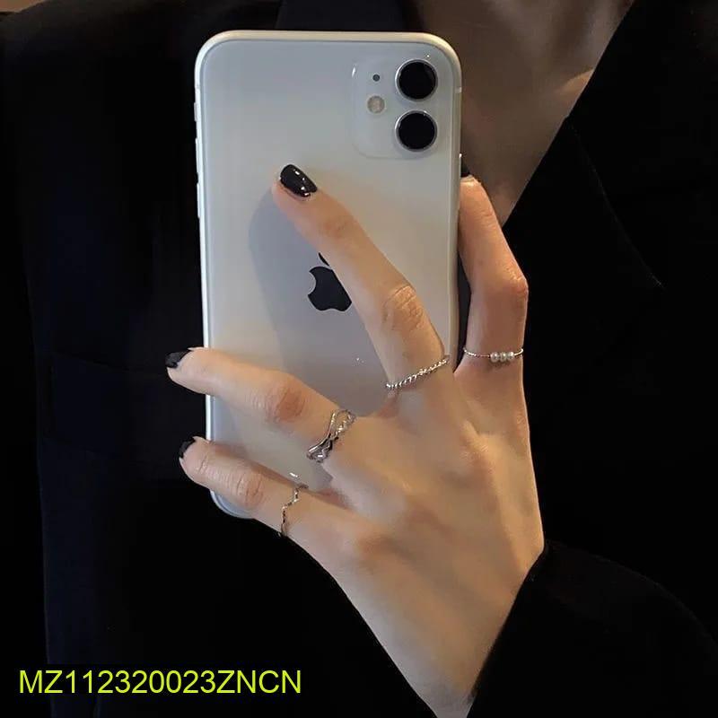 Style Pearl Thin Pack Of 5 Rings Set