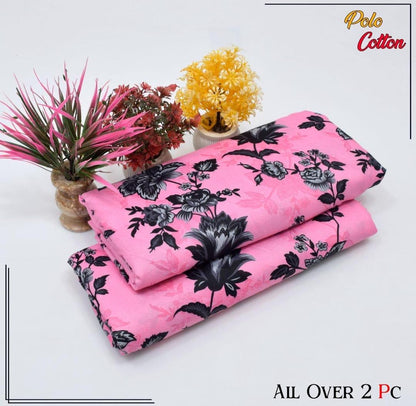 2 Pcs Women's Unstitched Printed Suit