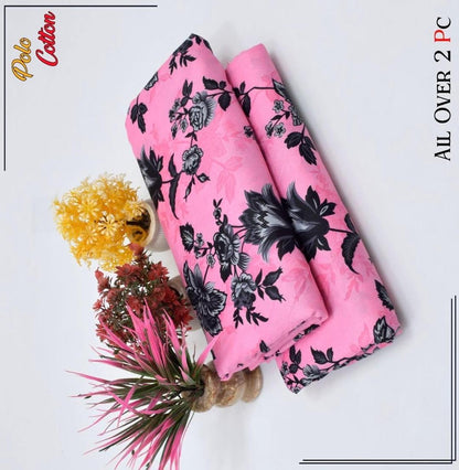 2 Pcs Women's Unstitched Printed Suit