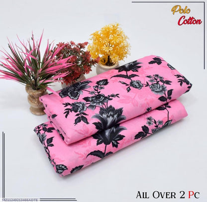 2 Pcs Women's Unstitched Printed Suit