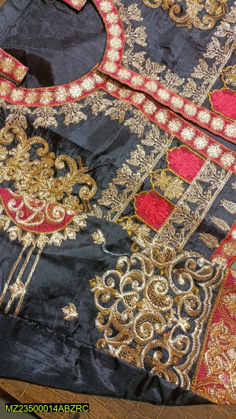 Kattan Silk Multi Embroidered Maxi With Jacket 3 P