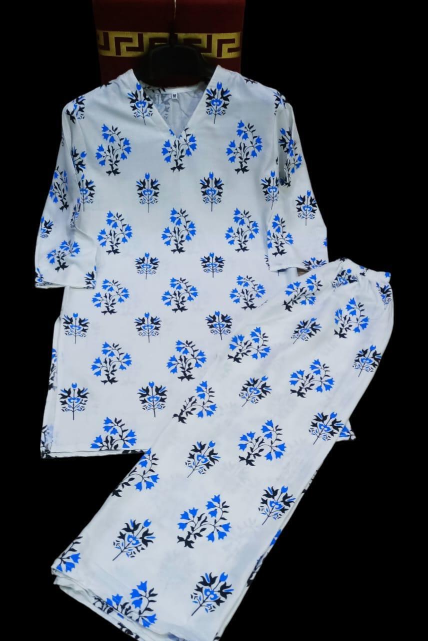 2 Pcs Women's Stitched Linen Printed Shirt And Trouser