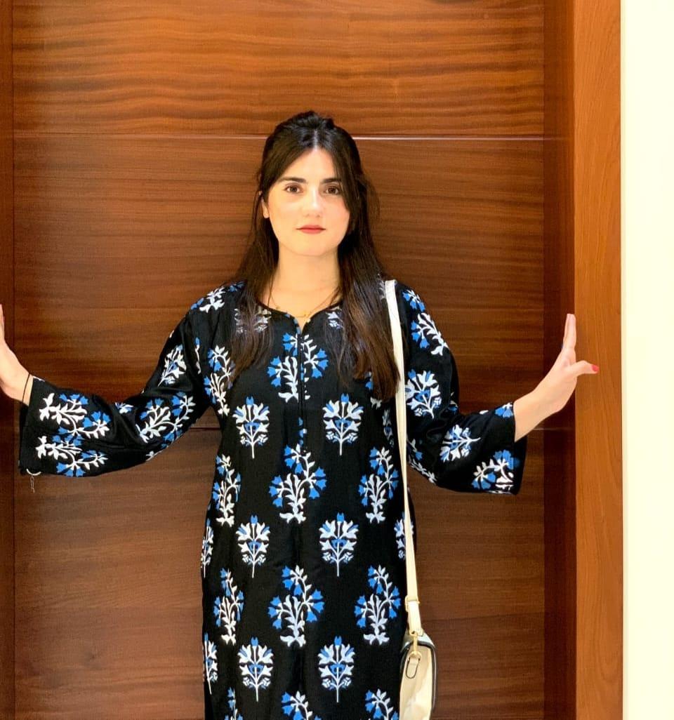 2 Pcs Women's Stitched Linen Printed Shirt And Trouser