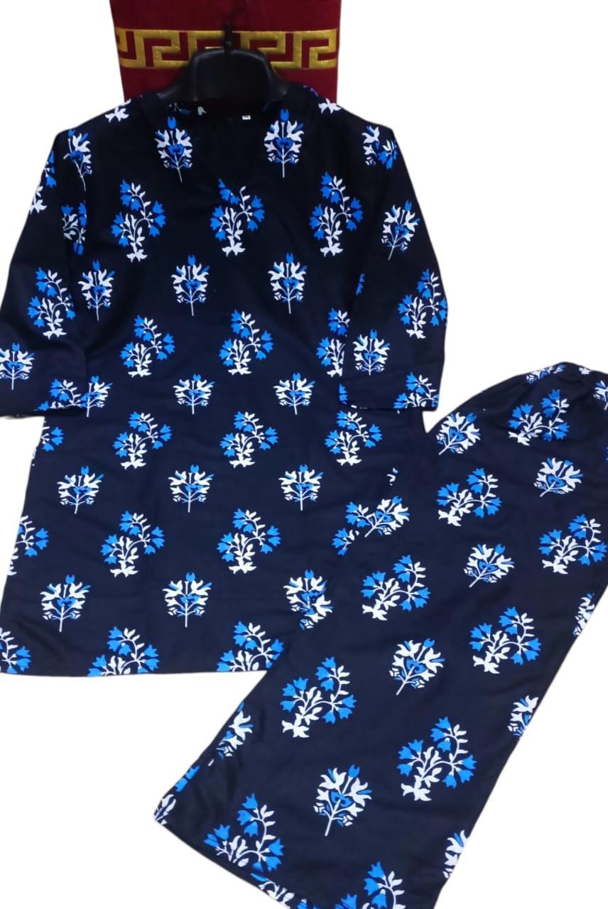 2 Pcs Women's Stitched Linen Printed Shirt And Trouser