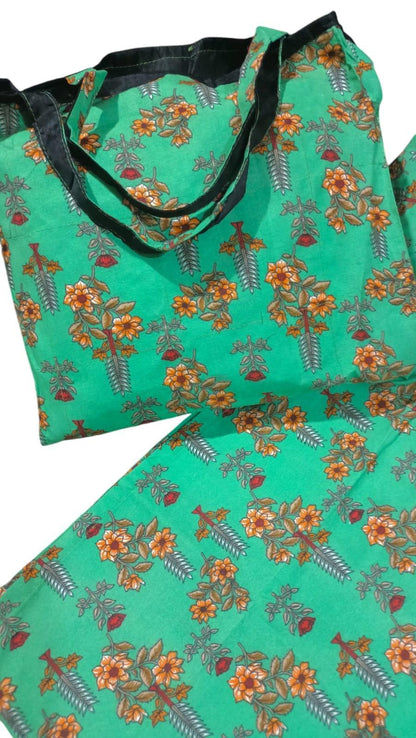 Stylish Women's Stitched Printed Shirt and Trouser Set - 2 Pcs in Turquoise