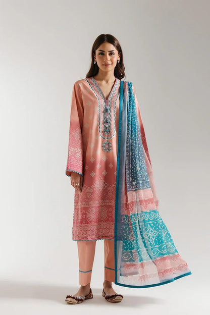 3 Pcs Women's Unstitched Printed Suit
